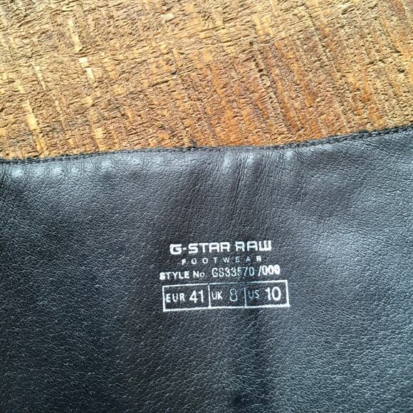 G Star Raw Footwear Leather Knee High Boot Womens 41 10 Black G.S.Raw 3301 Goth - Picture 5 of 7